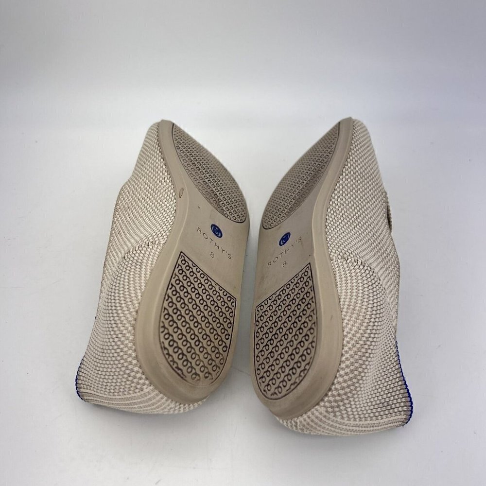 Rothy’s The Loafer Women Size 8 W Knit Flat Slip On Shoes Beige - Picture 6 of 11